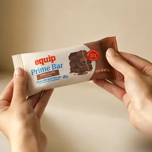 Equip Prime Protein Supplement Nutrition Bar - Single Serve, 20g Clean Grass-Fed Beef & Collagen Complete Protein, Real Food with Rich Desserts Taste