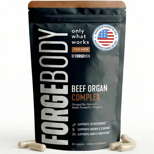 Beef Organ Supplement Complex for Men | Grass-Fed Liver, Heart & Organ Capsules | Energy & Vitality Support 4 Men & Women Superfood Healthcare - 30 Day by FORGEBODY