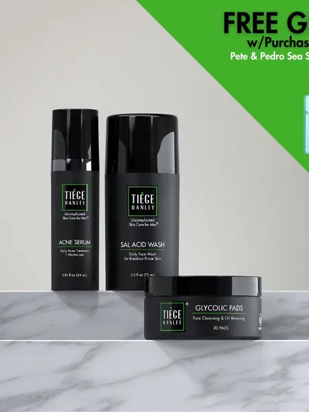 TiegeClear Acne Treatment System - Salicylic Acid Wash + Acid Pads + 2% Acne Serum