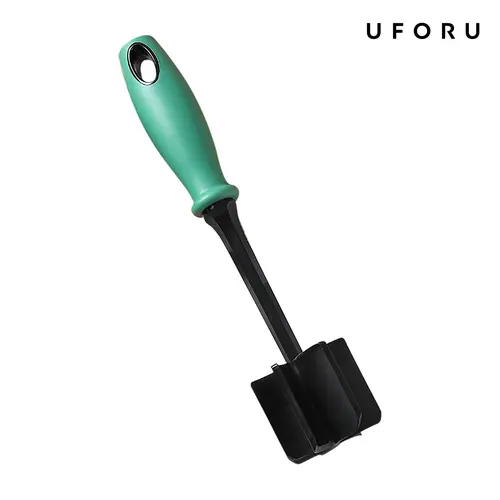 UFORU Meat Masher and Potato Masher, 6 Curve Blade Nylon Chopper for Ground Meat, Heat Resistant Non Scratch Kitchen Tool, Easy Clean Detachable Design