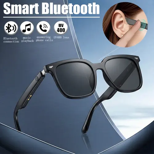 2026 Bluetooth Smart Glass Eyewear, Wearable Voice Assistant Glasses with UV400 Lenses, Audio Playback, Hands-Free Calling, Magnetic Charging, Lightweight Portability for Father's Day, Summer Festivals