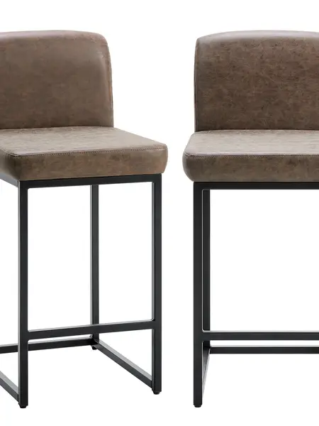 Backrest Bar Stool – Ergonomic Lumbar Support & Easy Clean Surface – Adjustable Height Stool For Kitchen Island And Home Bar