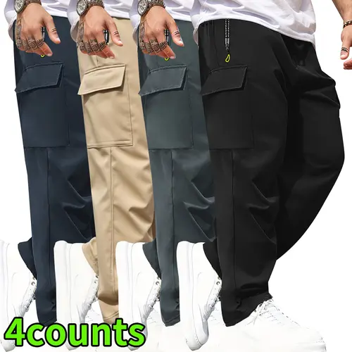 Men's Fitted Athleisure Joggers with Green Letter Print, Drawstring Waist, Zipper Pocket, and Large Patch Pocket, Jogging