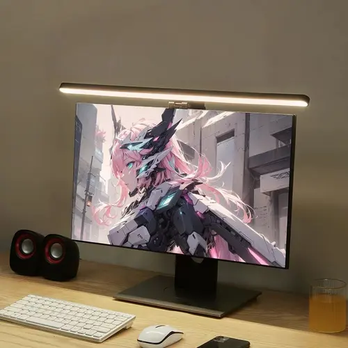 RGB Monitor Light Bar - USB LED Eye Care Lamp with 16M Colors, 3 Color Modes, Stepless Dimming, Memory Function, Desk Gadgets, Gamer Stuff, Home Decor, Cool Stuff for Room, Gaming Desk Glow-Up, Teen Boy Gift, Home Office Accessory