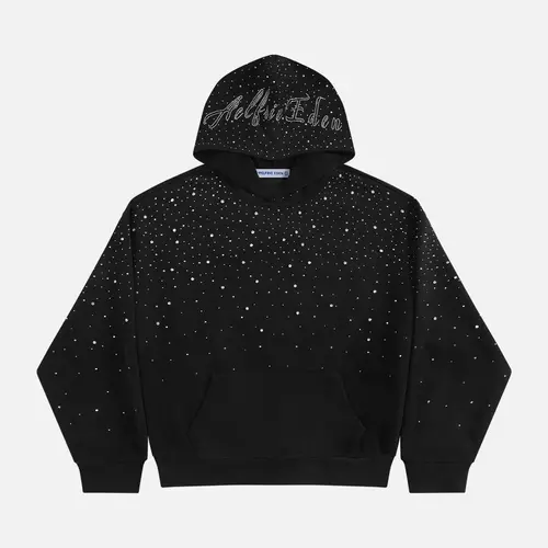 Aelfric Eden Pullover Hoodie Loose Fit Long Sleeve Rhinestone Vintage Washed Fall Fashion Y2K Unisex Casual Streetwear Top