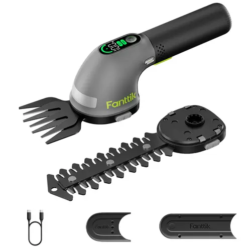 Fanttik Z10 Pro Cordless Hedge Trimmer - 6 in Shrubbery Trimmer, 3.5 in Chrome-Plated Grass Shear, Dual-Mode with Digital Battery Display, Type-C Fast Charge, Cutting Batteries for Yard Garden Care