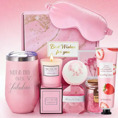 Birthday Gifts for Women 9pcs, Unique Spa Gift Basket Set for Mothers Day, Valentines Day - Christmas Gifts for Women, Mom, Friends Female, Sister, Her, Girlfriend, Wife, Teacher, Nurse