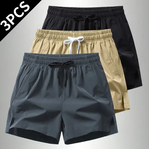 Men’s Quick-Dry Lightweight Athletic Training Shorts with Pockets - Gym, Outdoor Activity Wear - Machine Washable Unisex Sports Shorts, Men’s Shorts， pool,summerwins,travel essentials,camping essentials