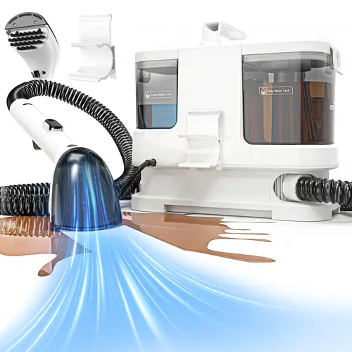Portable Spot Cleaner Machine - 12000Pa Powerful Suction Lightweight Vac Handheld Vacuum, 400W Pet Stain Remover with 1.9m Hose, Nylon Bristles, Dual Tank & Self-Cleaning Hose System for Carpet, Upholstery, Car Seats | Home Appliance Vacuum
