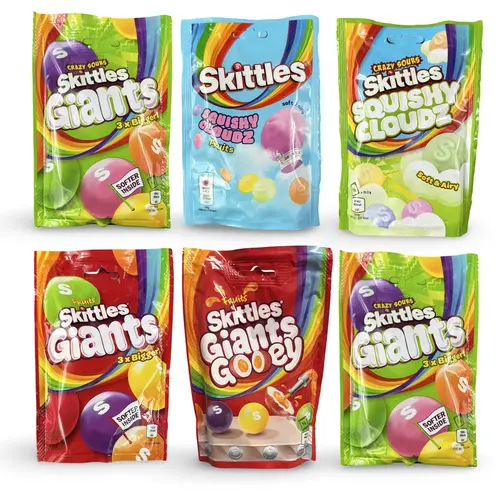 Skittles Imported Candy Bags – Giants, Gooey Giants & Squishy Clouds | UK Import