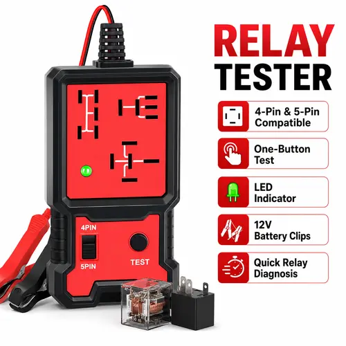 12V Universal Automotive Diagnostic Tool Kit, Car Electronic Relay Checker, Battery Load Analyzer, Brake Fluid Detector, Circuit Tester with Indicator Light, Power Probe, Car Accessories