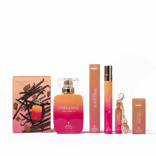 PUREAMOR Women's Vanilla Musk V3 Pheromone Perfume (2ml/12ml/30ml) - Vanilla Perfumes with Rose, Jasmine, Orris Depth, Fluffy Hug, Addictive Glow, Cozy Sweet Fragrance for Bedtime Wear