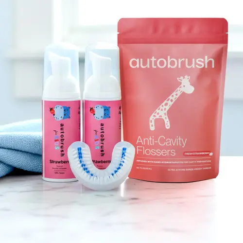 Autobrush Refresh Bundle | Replacement Brush Head + Foaming Toothpaste + Flossers | Pick Your Size, Flavor & Formula