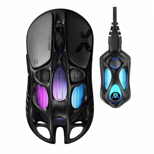 GravaStar Mercury X Pro Wireless Gaming Mouse - 32000 DPI, PAW 8000Hz Polling Rate, Magnesium Alloy, RGB Tri-Mode Connectivity, Spring Tok 49g Lightweight, Cable-Free, Contour Ergonomic Support, Customizable RGB Backlight, Desktop Gamer Stuff, summerwins