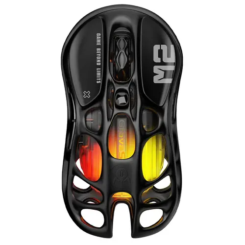 GravaStar Mercury M2 Gaming Mouse - High-Performance PC Accessory, PAW3395 Sensor, 26000 DPI Precision, Light-Up RGB Lights, Cut-Out Design, 5 Programmable Buttons, 3-Way Connectivity (2.4G Wireless, Bluetooth, Wired), On-Board Memory, for PC/Mac, Black,