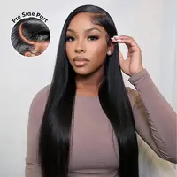 [28''=$159] Straight Human Hair Wig 7x5 Lace Frontal Wig Pre Lace Cut Pre Bleached Knotless Side Part Drawstring 180% Density Beginner Friendly #summerwins