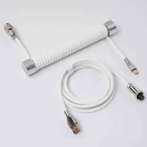 GravaStar Coiled Aviator USB Charger Cable - Shell Design, Spiral Structure, Detachable, Cable Management, for Mechanical Keyboards, Computer Accessories,back to school,back to school shopping