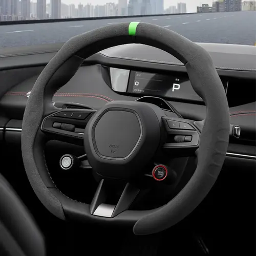 5D Suede Steering Wheel Cover, Automotive Interior, Car Accessories, Universal Fit for O and D Shapes, Comfortable Sweat-Absorbing Non-Slip Design for All Seasons, Easy Installation