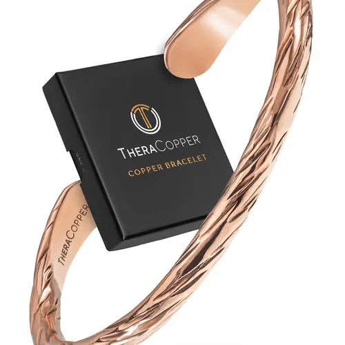 TheraCopper Copper Bracelet for Men & Women (Distressed)  — 100% Pure Copper Bracelets — Raw, Solid & Uncoated Authentic Handmade Tibetan Bracelet Cuff Bangles