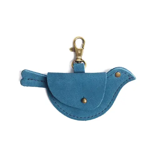 Portland Leather Mockingbird Pouch - Real Leather Purse Charm & Key Clip Bag Flair