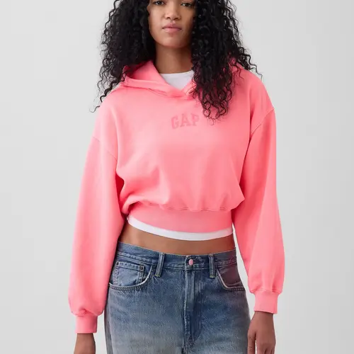 Gap Women's VintageSoft Oversized Crop Logo Hoodie
