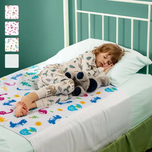 Toddlers' Washable Bed Pads with Tuckable Wings - Breathable, PVC-Free, Quick-Dry Baby Bedding Mattress Protector