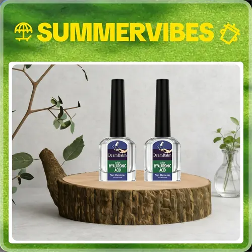 【Buy 1 Get 1 Free】BeamBalm Nail Hardening Set with Hyaluronic Acid - Quick-Drying Formula for Stronger Nails, No UV Lamp Needed, Hydrates & Protects.#SummerVibes, Smooth, Moisturizer, Glossy