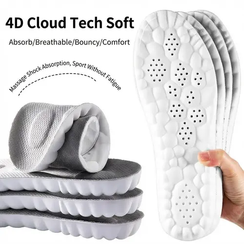 PHEFEE 4D Cloud Technology Orthopedic Insoles - Breathable Cooling Honeycomb Athletic Insoles for Foot Pain Relief, Ergonomic Shock-Absorption Anti-Slip Memory Foam for Plantar Fasciitis