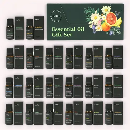Aromatherapy Essential Oil Set - 20x10ml Water-Soluble Oils (Rose, Vanilla Scents, Lavender, Basil), Customizable Scent Layering, Home Apothecary Supplies for Humidifier, Soap Making, Candle Making, Selfcare,back to school,back to school haul