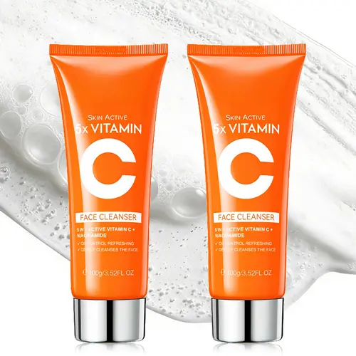 Vitamin C and Niacinamide Facial Cleanser, Lightweight Daily Normal Face Wash for Clean, Refreshed Skin, 3.52 oz