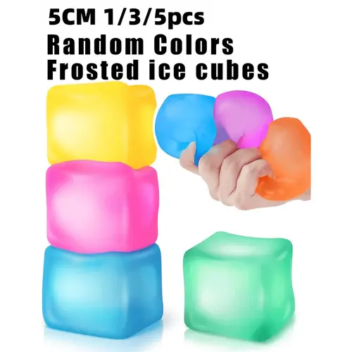 1/3/5 Packs Colorful Fidget Toy Cubes, Squishy Ice Cube, Squishy Fidgets, Fidget Gadget, Soft Sensory Toys, Taba Soft Rubber Fidget Toys for Anxiety Relief, Desktop Stress Ball Accessories, Party Favors, Halloween & Christmas Gifts, Soft Fidgets Squishies