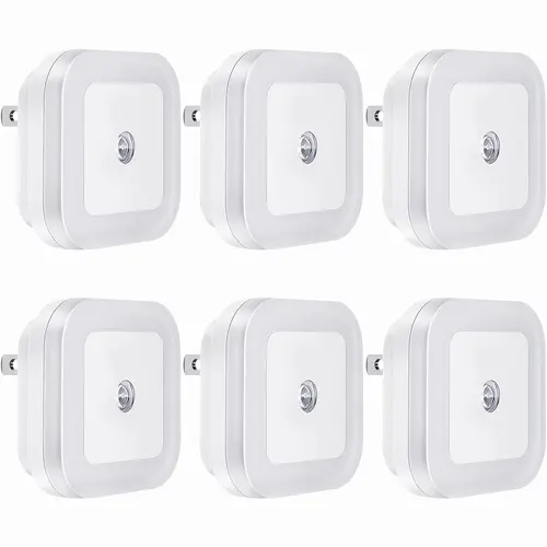 Night Lights Plug into Wall 6 Pack, Plug in Night Light, Dusk to Dawn Nightlight Led Night Lights for Bedroom, Bathroom, Hallway Warm White