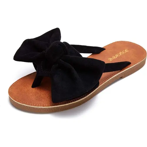 Coutgo Womens Slip On Flip Flops Ring Toe Strappy Summer Gladiator Flat Sandals
