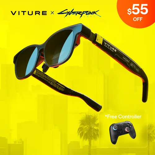 VITURE Luma Cyber AR Smart Glasses - CD PROJEKT RED Collaboration, Cyberpunk 2077 5th Anniversary Limited Edition (10,000 Units), Bluetooth, Mobile/Controller Accessories, for Switch PS5 PC Enthusiasts, TikTok-Exclusive Collectible