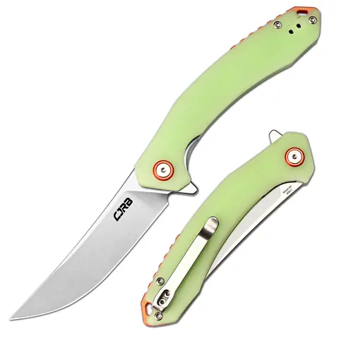 Cjrb Gobi Glow-In-The-Dark Folding Pocket Knife - AR-RPM9 Steel Blade, G10 Handle, Stainless Steel Tactical Accessory - Survival Supplies, Hiking Gear, Mens Gifts for Adults, Folding Pocket Knives