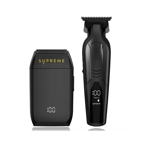 Supreme Trimmer Vader Lite & Crunch Precision Duo - High-Torque Motors, Advanced Cooling, Hypoallergenic Foils, Professional Hair Clipper Set Barbers' Choice