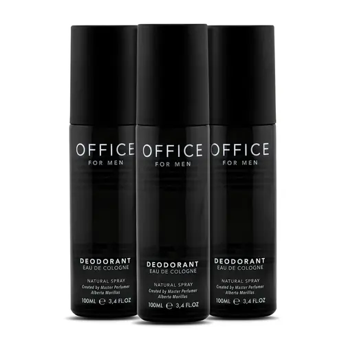 Fragrance One OFFICE DEODORANT For Men - Eau de Parfum by Jeremy Fragrance (3 x 3.4oz / 100ml)