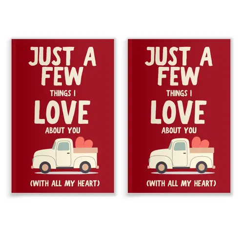 2 PACK: Just A Few Things I Love About You (With All My Heart) Fill In The Blank Gift Book for Kids, Best Friends, Family by LARKINROAD  - Perfect for Birthdays, Graduation