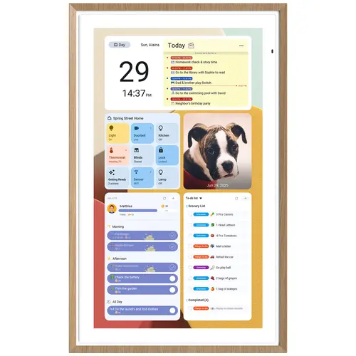 ApoloSign Smart Digital Family Wall Calendar - 15.6"/21.5" Dual-Mode Household Large Appliance, Gemini AI Chat, Voice Control, Auto Sync, Color-Coded To-Do Lists, Meal Planning, Customizable Widget Dashboards, Kid-Focused Task & Routine Tracker
