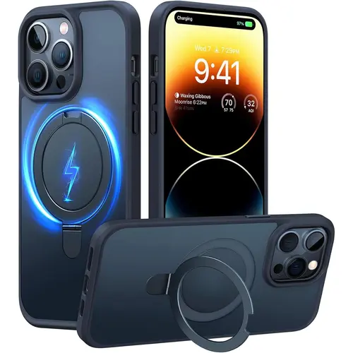 Magnetic phone case for iPhone 17 16 15 14 13 12 11 Pro Max plus 16e Case Compatible with Magsafe with Stand,Military Grade Drop Protection Shockproof Translucent Back Slim Protective Phone Cases,back to school,back to school haul