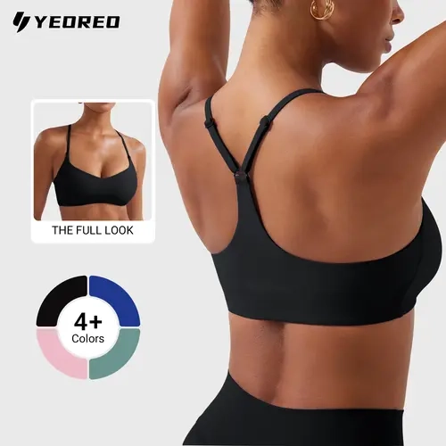 YEOREO Women's Adjustable Padded Sports Bra - Form-Fitting, Breathable Mesh, Paisley Print, Light Impact, S/V Neck, Soft Fabric, Y-Back/Hollow Racerback, Gym, Back-to-School Activewear Top, Gym Accessories, Daily Fit,outdoorfun