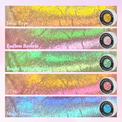 Multichrome Eyeshadow Palette - Long-Lasting Sparkly Eyeshadow, Chrome Makeup with Bling Effect, Brightening Eye Cosmetic for Youthful Bold Looks