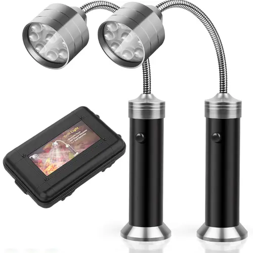 AWEE Barbecue Grill tools Magnetic Base Super-Bright LED BBQ tools-360 Degree Flexible Gooseneck, Gifts for Men Dad Boyfriend, Smoker Grill Accessories, Smoker Grilling Gifts for Men, Batteries not Included-Pack of 2.
