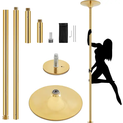 Costoffs Dance Pole with Titanium Finish, 45mm Portable Steel Kit for Pole Dancing, Home Gym Workout, Spinning & Static Modes, Adjustable 7'-9',camping essentials