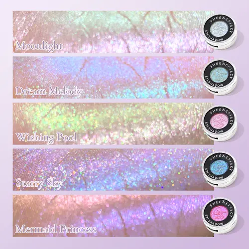 SE SHEENEFFECT Multichrome Eyeshadow Highlighter - Aurora Chrome Pigment Makeup with Radiant Pearlescent Finish, Assorted Color Color Change Eyeshadow for Bold Face Looks, Assorted Color Eyeshadow