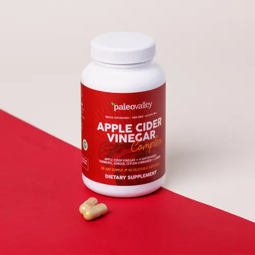 Paleovalley Organic Apple Cider Vinegar (ACV) Complex Supplement - Superfoods Turmeric, Ginger, Ceylon Cinnamon, Lemon - 90 Capsules, Natural Gut Booster, Gluten-Free Dietary Supplement for Gut Health Boost