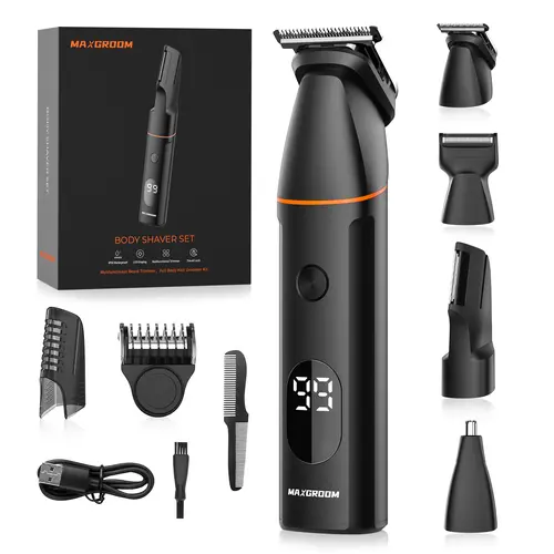 MAXGROOM 6-in-1 Body Hair Trimmer for Men, Multifunctional Intimate Pubic Groomer with Gentle Ceramic Blades, Waterproof & Wireless Type-C Rechargeable, Hair Removal Trimmer, Intimate Pubic Trimmer,back to school,back to school haul