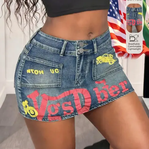 Women's High Waist Stretchy Denim, Slim-Fitting Bodycon Summer Skirt with Comfortable Elastic Waist, High Waist Skirts