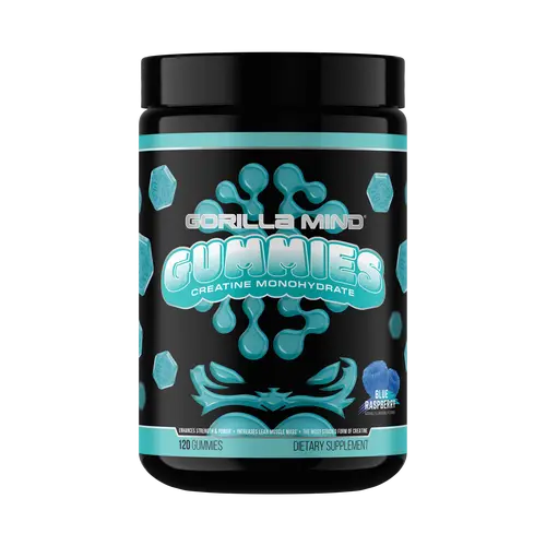 Gorilla Mind Creatine Gummies, Chewable Sugar-Free Creatine Monohydrate, Creapure Purity, HPLC Tested (30 Servings)