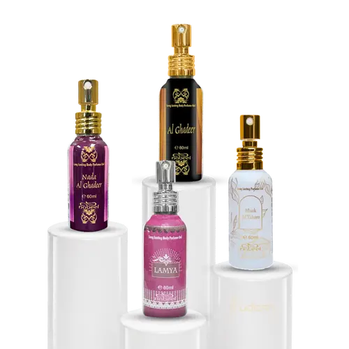Nabeel Multi-Pack Unisex Aromatic EDP Body Perfume Gels - Al Ghadeer, Lamya, Nada Al Ghadeer, MAT - 60 ML with Lemon, Rose & Vanilla Notes